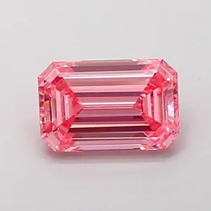 1.09ct EMERALD Fancy Vivid Pink VVS1 Coloured Lab diamond