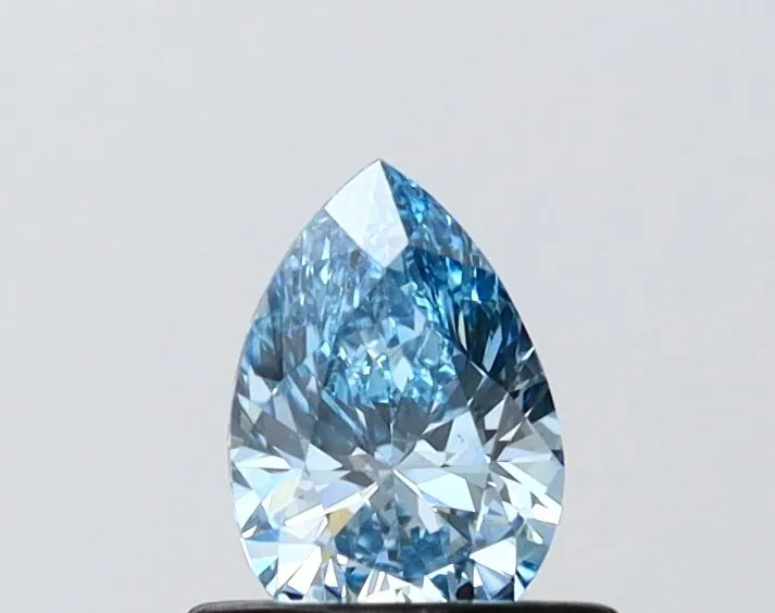 0.51ct PEAR Fancy Vivid Blue VVS2 Coloured Lab diamond