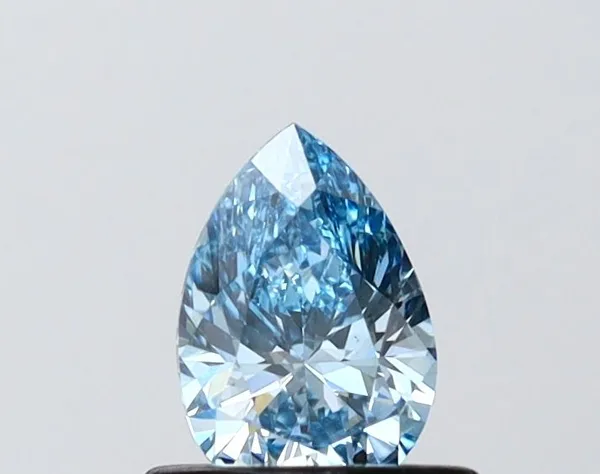 0.51ct PEAR Fancy Vivid Blue VVS2 Coloured Lab diamond