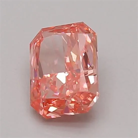 0.84ct RADIANT Fancy Vivid Pink VVS2 Coloured Lab diamond
