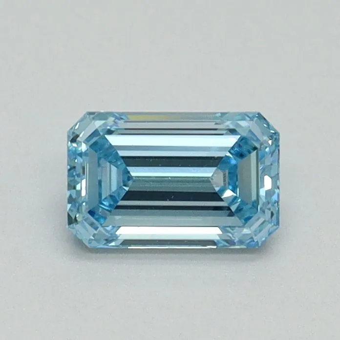 0.54ct EMERALD Fancy Vivid Blue VVS2 Coloured Lab diamond