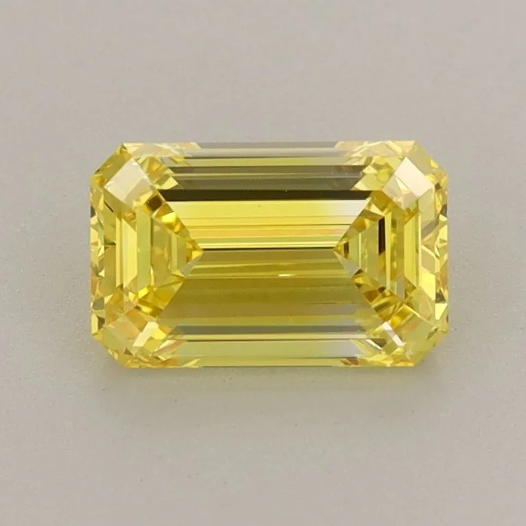 1.01ct EMERALD Fancy Intense Yellow VVS2 Coloured Lab diamond