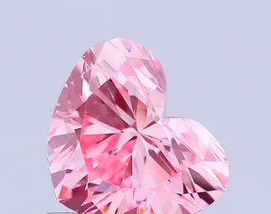 0.79ct HEART Fancy Vivid Pink VS1 Coloured Lab diamond