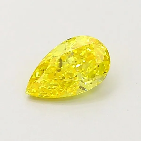 0.54ct PEAR Fancy Vivid Yellow VS1 Coloured Lab diamond