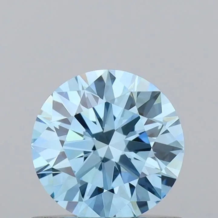 0.62ct ROUND Fancy Vivid Blue VVS2 Coloured Lab diamond