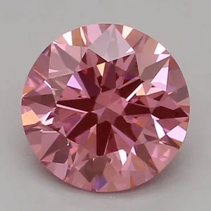 0.51ct ROUND Fancy Vivid Pink VVS2 Coloured Lab diamond