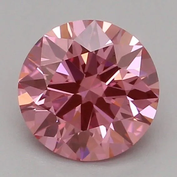 0.51ct ROUND Fancy Vivid Pink VVS2 Coloured Lab diamond