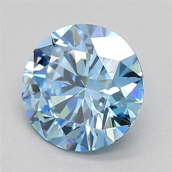 0.7ct ROUND Fancy Vivid Blue VVS2 Coloured Lab diamond