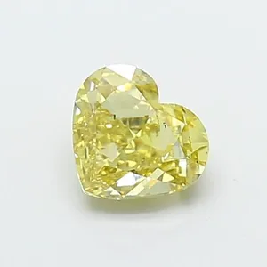 0.93ct HEART Fancy Yellow VS2 Coloured Lab diamond