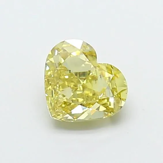 0.93ct HEART Fancy Yellow VS2 Coloured Lab diamond