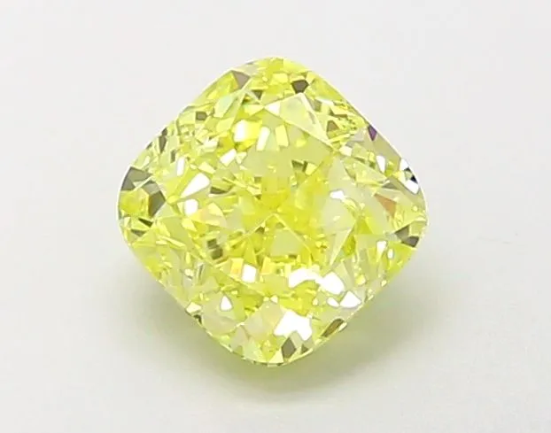 1.11ct CUSHION Fancy Vivid Yellow VVS2 Coloured Lab diamond