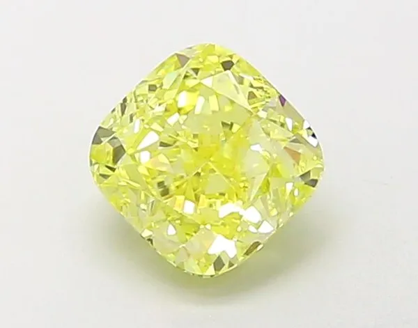 1.11ct CUSHION Fancy Vivid Yellow VVS2 Coloured Lab diamond