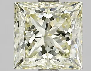 1.92ct PRINCESS Fancy Light Yellow VS1 Coloured Lab diamond