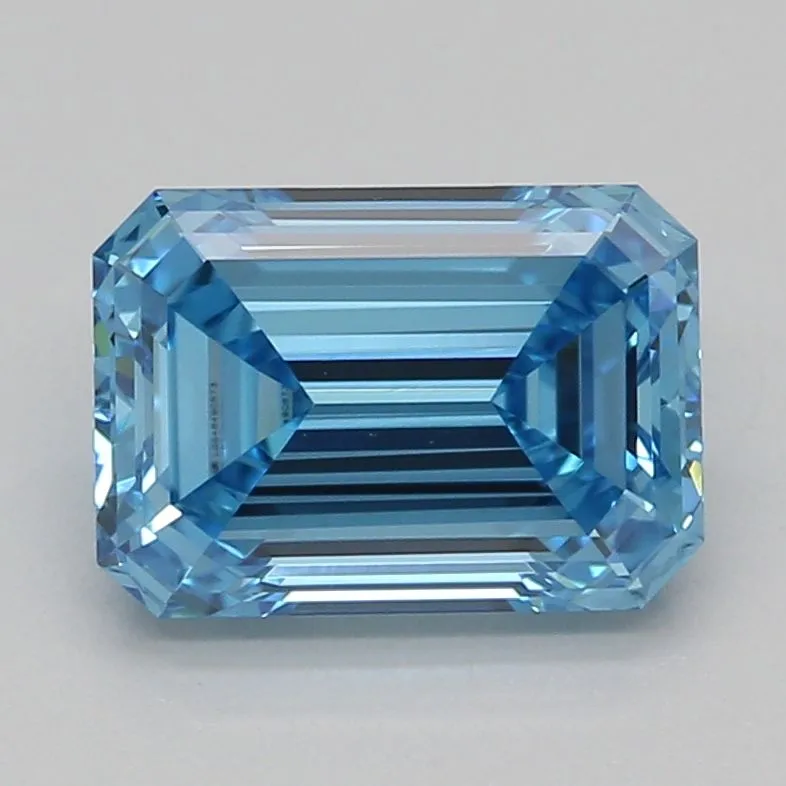 1.01ct EMERALD Fancy Vivid Blue VVS2 Coloured Lab diamond