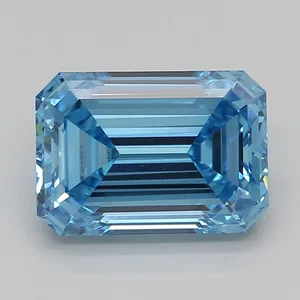 1.01ct EMERALD Fancy Vivid Blue VVS2 Coloured Lab diamond