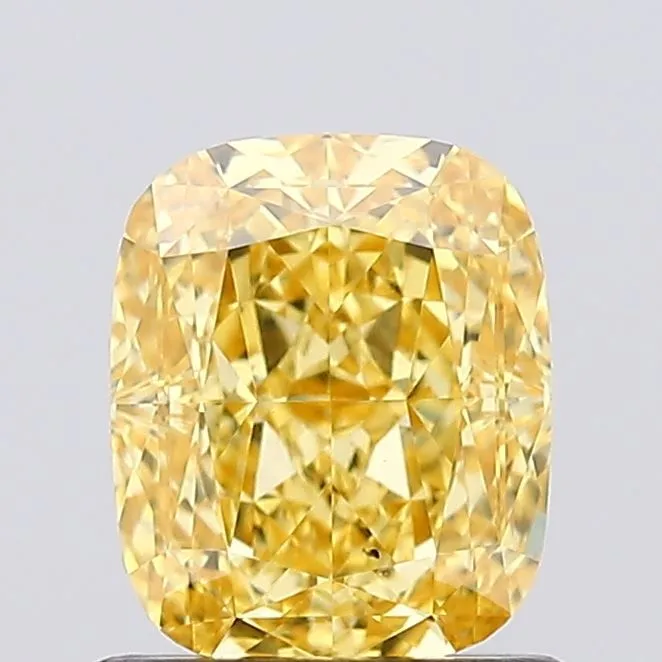 1.03ct CUSHION Fancy Vivid Yellow VS1 Coloured Lab diamond
