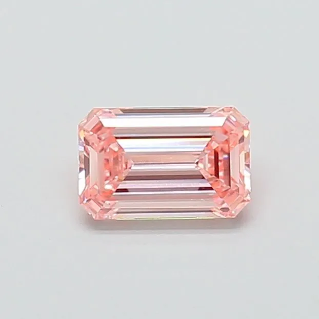 0.96ct EMERALD Fancy Intense Pink VVS2 Coloured Lab diamond