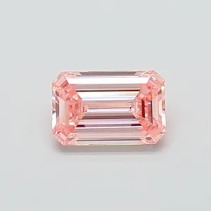 0.96ct EMERALD Fancy Intense Pink VVS2 Coloured Lab diamond
