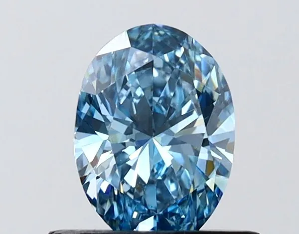 0.7ct OVAL Fancy Vivid Blue VVS2 Coloured Lab diamond