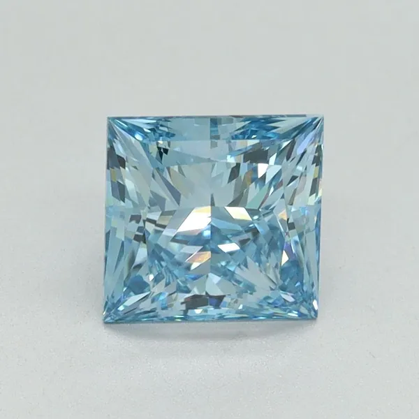 1.53ct PRINCESS Fancy Vivid Blue VS1 Coloured Lab diamond