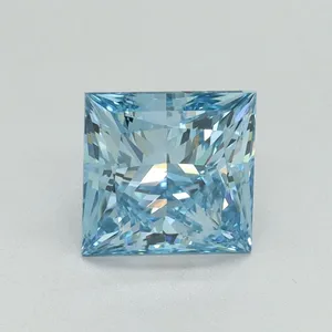 1.53ct PRINCESS Fancy Vivid Blue VS1 Coloured Lab diamond
