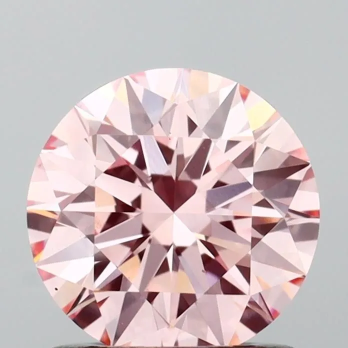 0.93ct ROUND Fancy Vivid Pink VS1 Coloured Lab diamond