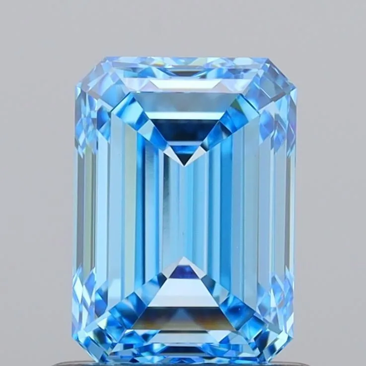 1.11ct EMERALD Fancy Vivid Blue VVS2 Coloured Lab diamond