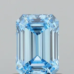 0.84ct EMERALD Fancy Vivid Blue VS1 Coloured Lab diamond
