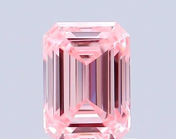 0.93ct EMERALD Fancy Intense Pink VVS2 Coloured Lab diamond