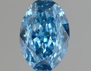 1ct OVAL Fancy Vivid Blue SI2 Coloured Lab diamond