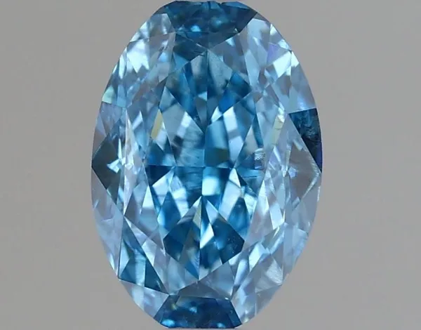 1ct OVAL Fancy Vivid Blue SI2 Coloured Lab diamond