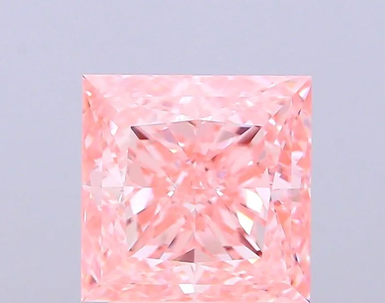 2.59ct PRINCESS Fancy Vivid Pink VVS2 Coloured Lab diamond