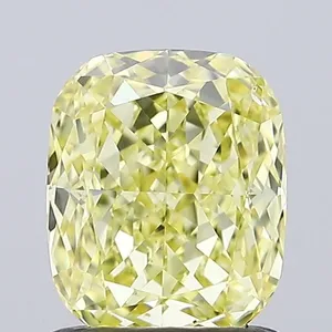 1.07ct CUSHION Fancy Intense Yellow VS2 Coloured Lab diamond