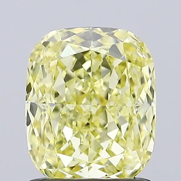 1.07ct CUSHION Fancy Intense Yellow VS2 Coloured Lab diamond