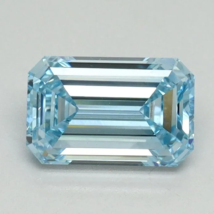 1.07ct EMERALD Fancy Intense Blue VS1 Coloured Lab diamond