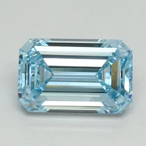 1.07ct EMERALD Fancy Intense Blue VS1 Coloured Lab diamond