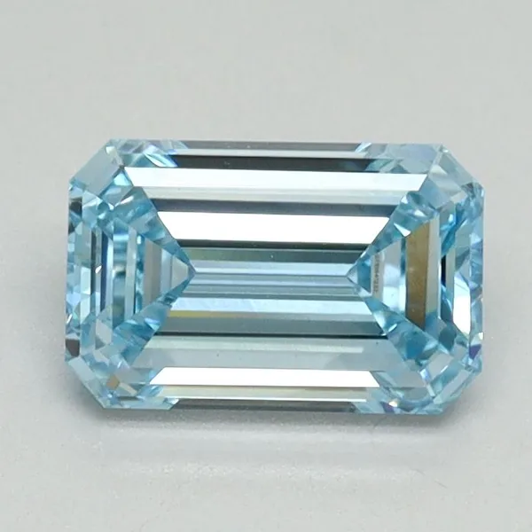 1.07ct EMERALD Fancy Intense Blue VS1 Coloured Lab diamond