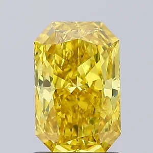 1.12ct RADIANT Fancy Vivid Yellow VS1 Coloured Lab diamond