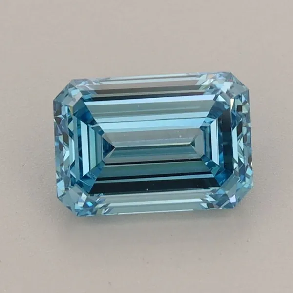 1.1ct EMERALD Fancy Vivid Blue VVS2 Coloured Lab diamond