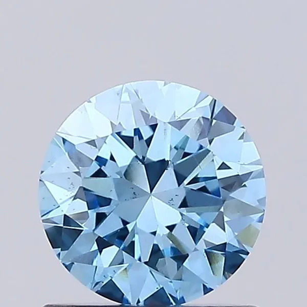 0.74ct ROUND Fancy Vivid Blue VS2 Coloured Lab diamond