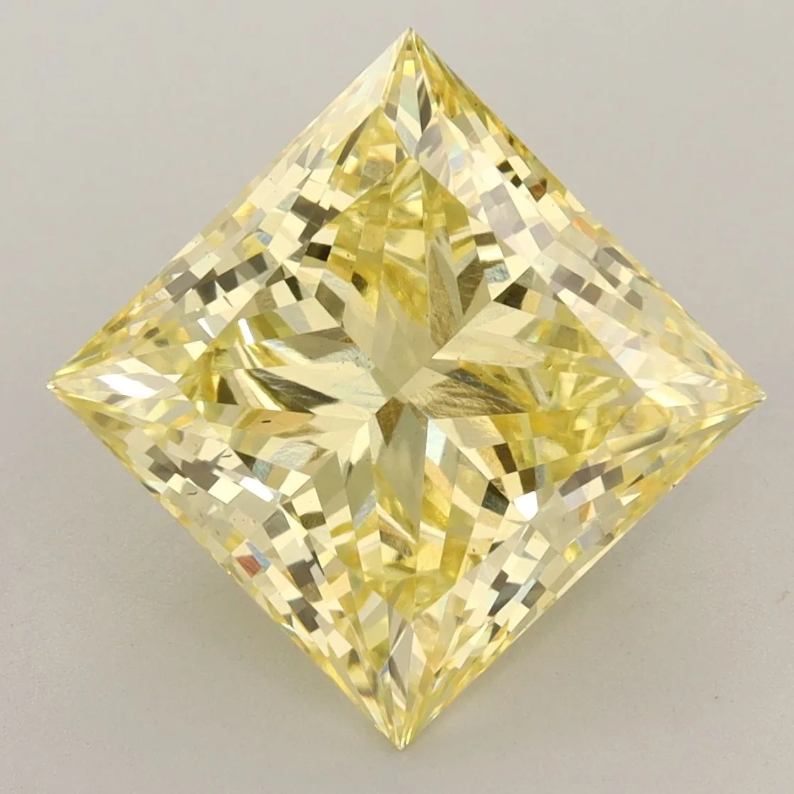 6.02ct PRINCESS Fancy Vivid Yellow VS1 Coloured Lab diamond