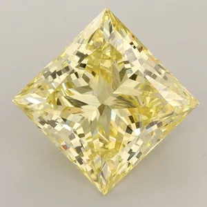 6.02ct PRINCESS Fancy Vivid Yellow VS1 Coloured Lab diamond