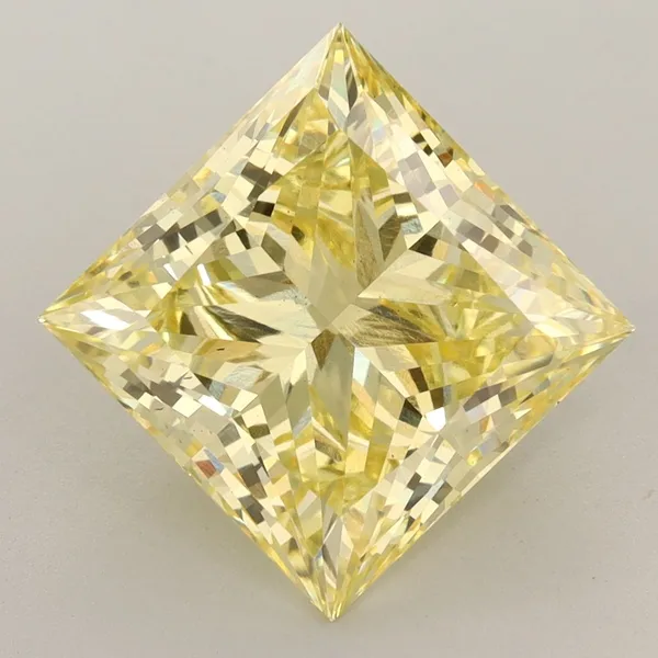 6.02ct PRINCESS Fancy Vivid Yellow VS1 Coloured Lab diamond
