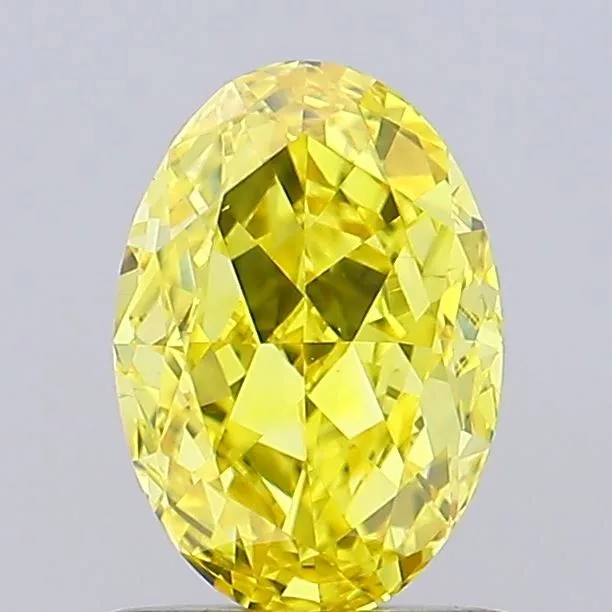 1.03ct OVAL Fancy Vivid Yellow VS1 Coloured Lab diamond