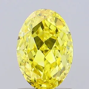1.03ct OVAL Fancy Vivid Yellow VS1 Coloured Lab diamond