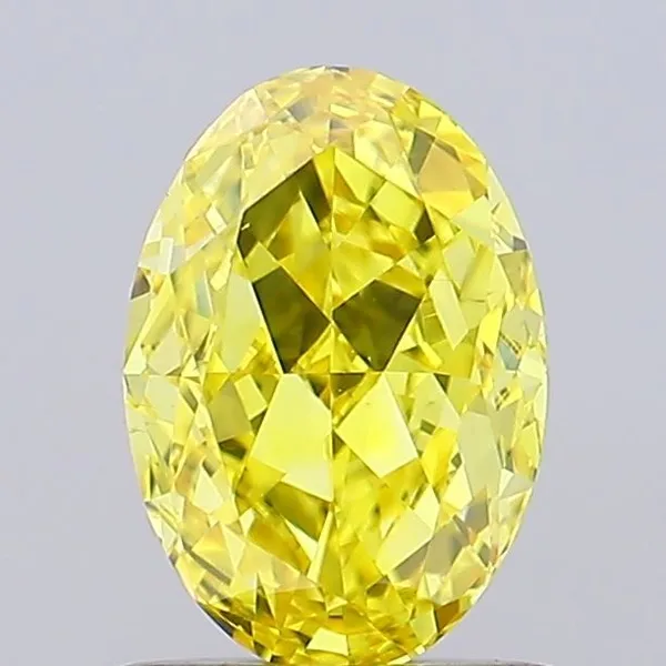 1.03ct OVAL Fancy Vivid Yellow VS1 Coloured Lab diamond