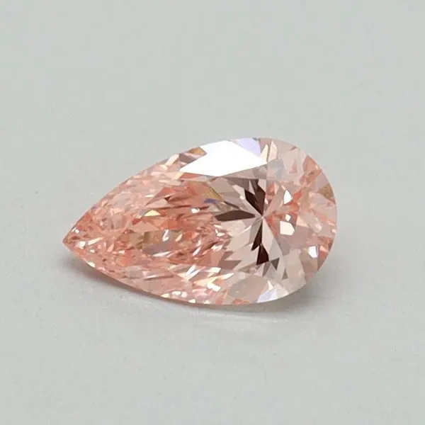 0.3ct PEAR Fancy Vivid Pink VVS2 Coloured Lab diamond