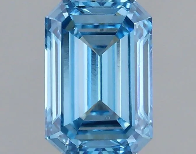 0.48ct EMERALD Fancy Vivid Blue VS1 Coloured Lab diamond