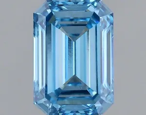 0.48ct EMERALD Fancy Vivid Blue VS1 Coloured Lab diamond