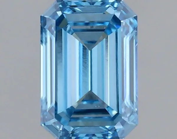 0.48ct EMERALD Fancy Vivid Blue VS1 Coloured Lab diamond